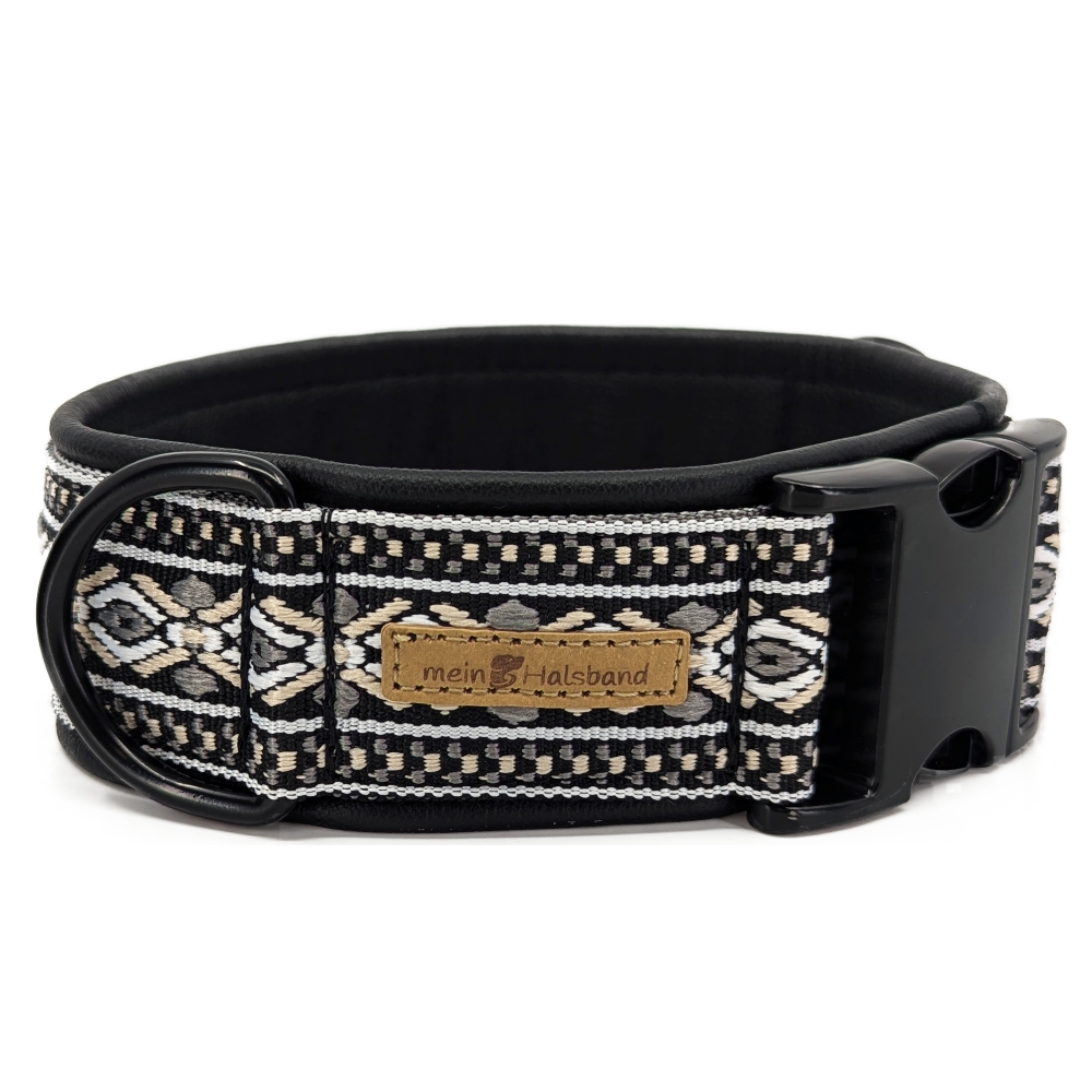 Designhalsband Black & Black