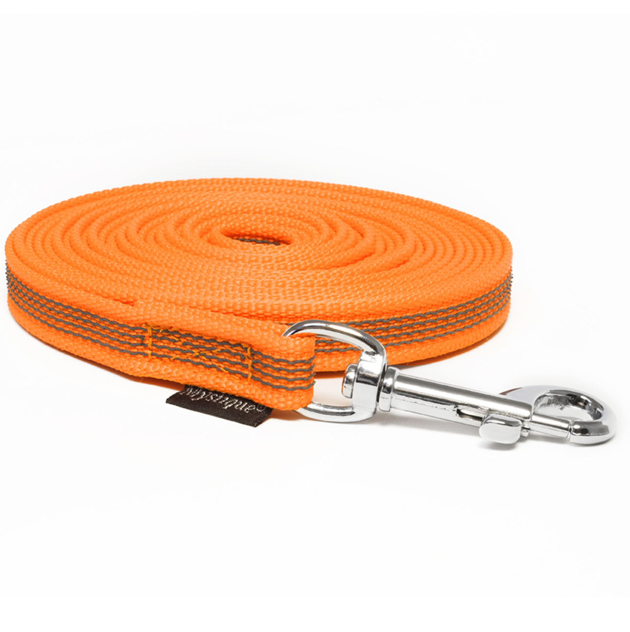 Gummierte Schleppleine 15mm neonorange 5m mit HS